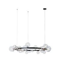 Люстра подвесная Молекул (Molecule) 10023/1200 LOFT IT прозрачная на 24 лампы, основание чёрное в стиле современный шар Люстра подвесная Молекул (Molecule) 10023/1200 LOFT IT прозрачная на 24 лампы, основание чёрное в стиле современный шар